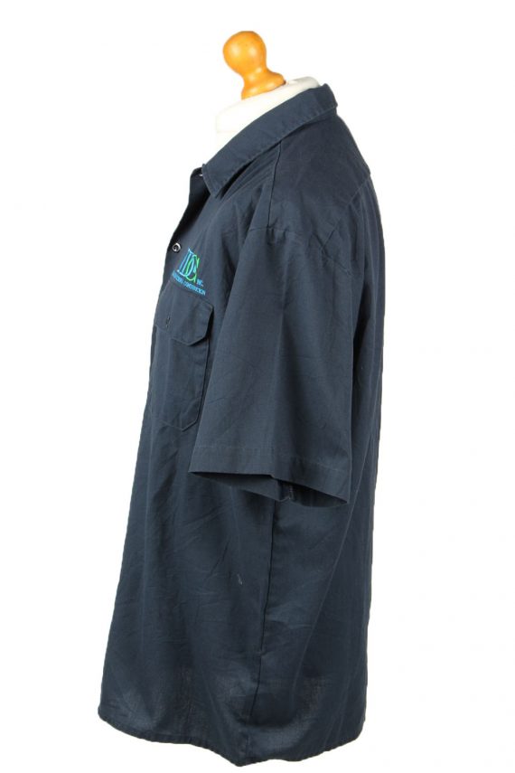 Dickies Work Shirt Workwear Button Up Short Sleeve Navy Blue XL