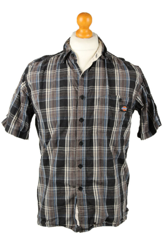 Dickies Work Shirt Workwear Button Up Check Short Sleeve Multi M