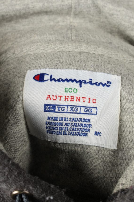 Champion Hoodie Sweatshirt 90s Retro Grey XL