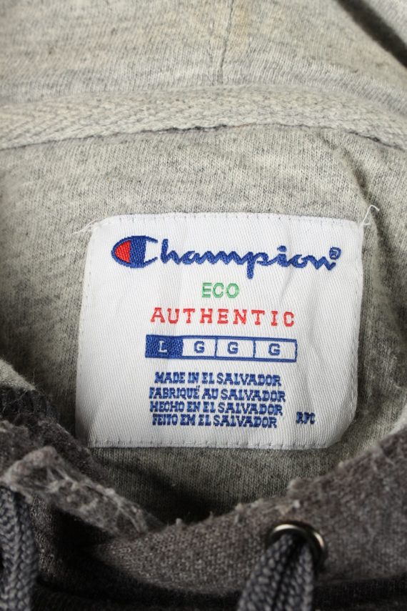 Champion Hoodie Sweatshirt 90s Retro Grey L