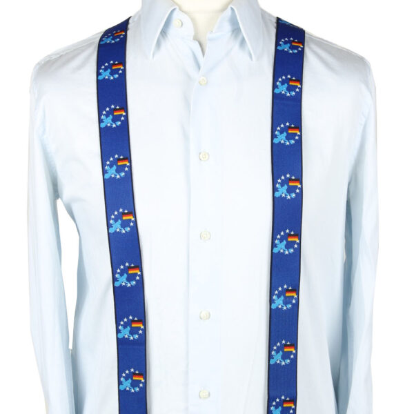Vintage Adjustable Elastic Braces Suspenders 90s Blue