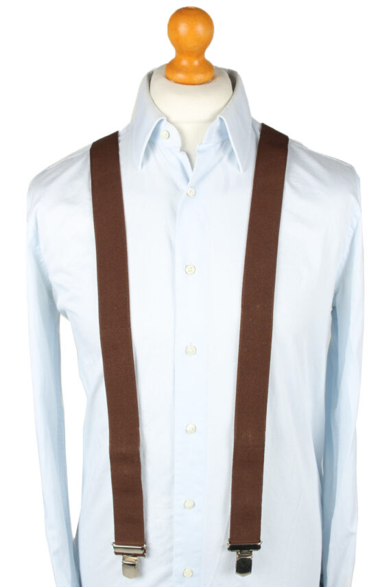 Vintage Adjustable Elastic Braces Suspenders 90s Brown