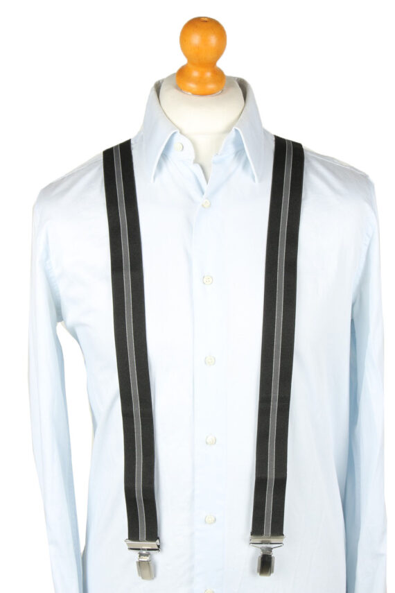 Vintage Adjustable Elastic Braces Suspenders 80s Black