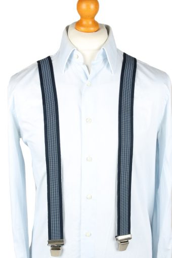 Vintage Adjustable Elastic Braces Suspenders 80s Navy