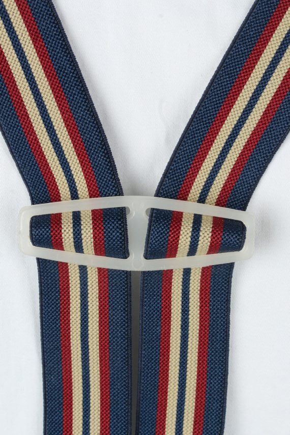 Vintage Adjustable Elastic Braces Suspenders 80s Dark Blue