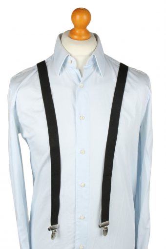 Vintage Adjustable Elastic Braces Suspenders 80s Black