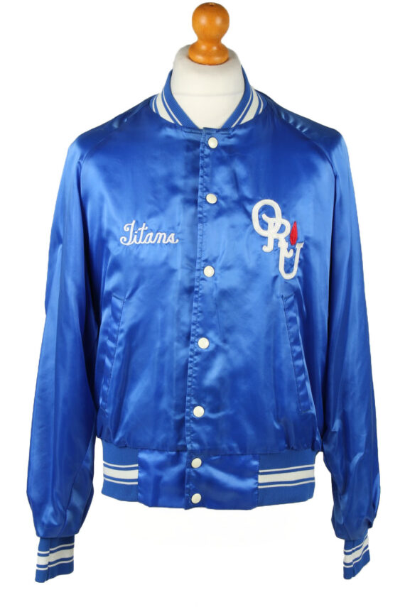 Vintage Champion Mens Satin Baseball Bomber Jacket L Blue