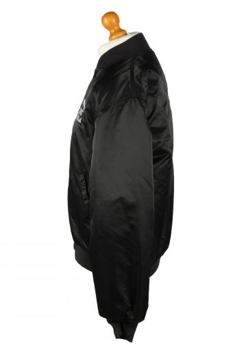 Vintage Game Sportswear Mens Satin Baseball Bomber Jacket L Black -C1997-144740