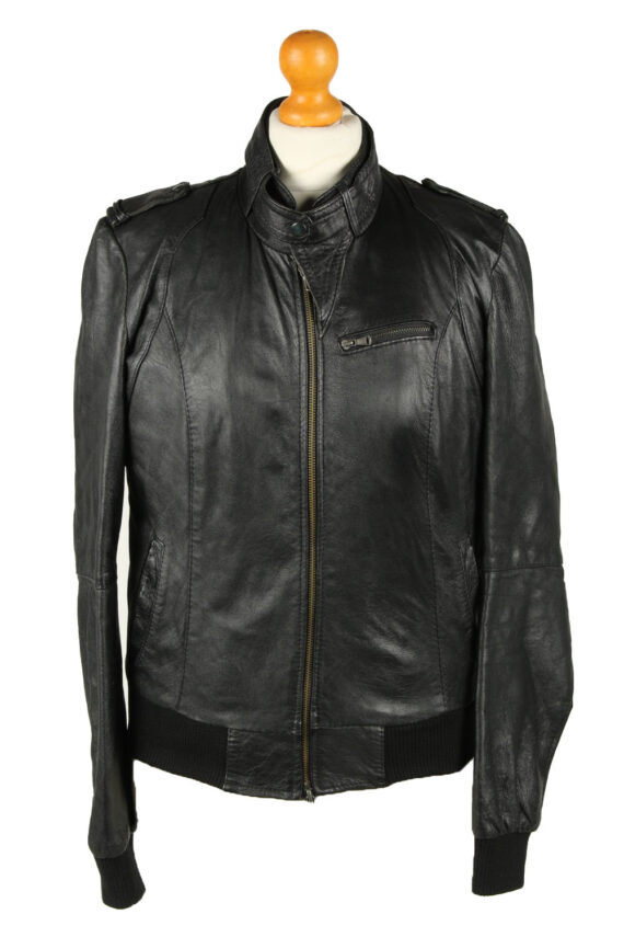 Vintage Womens Olmeda Leather Jacket Coat XL Black