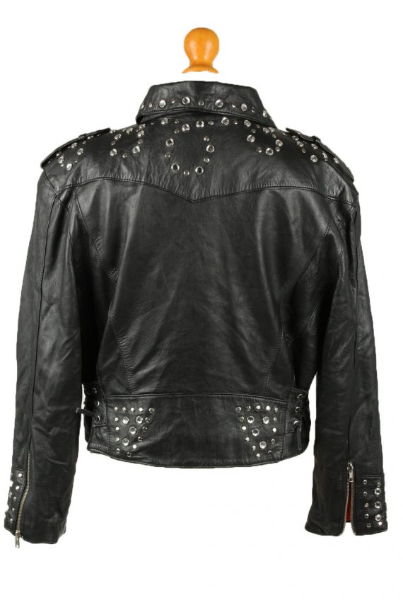 Vintage Womens Wistro Leder Leather Jacket Coat 42 Black