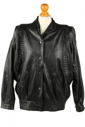 Vintage Womens Leather Jacket Coat M/L Black