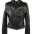 Vintage Womens Leather Jacket Coat 42 Black