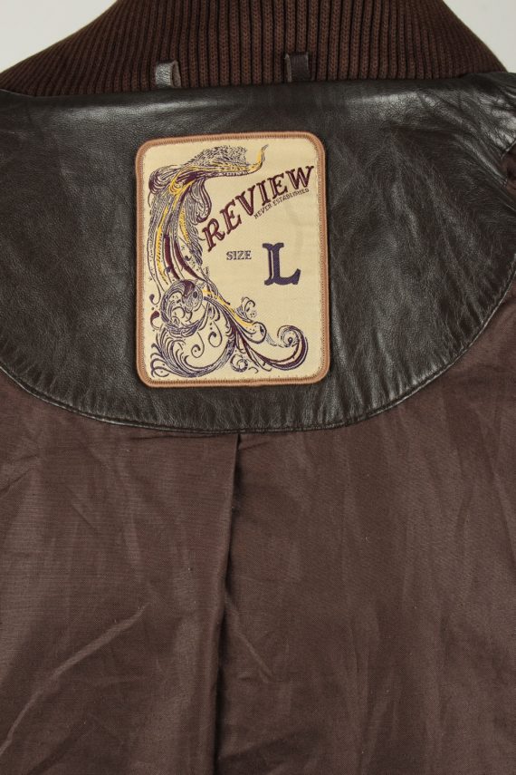 Vintage Womens Review Leather Jacket Coat L Black