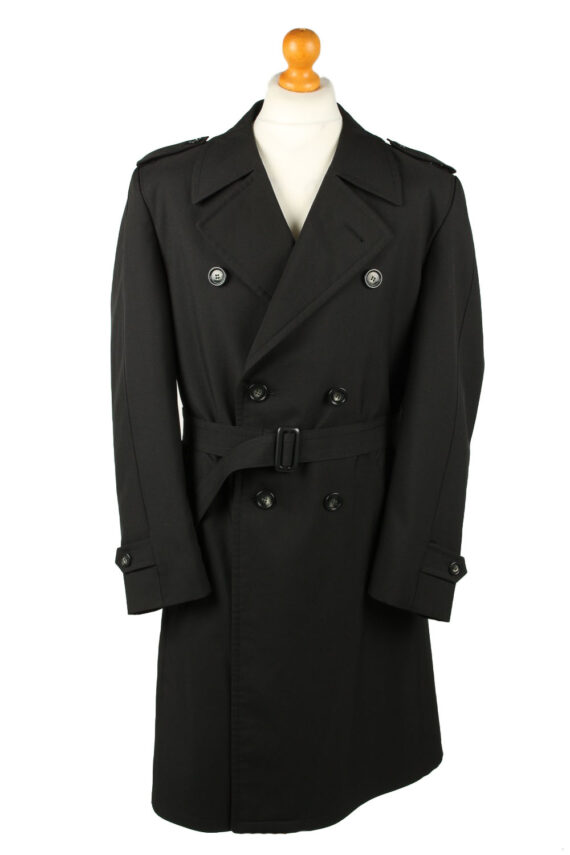 Vintage Mens Rebhan Renommee Full Length Trench Coat 90s 26 Black
