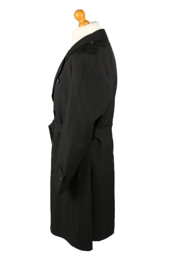 Vintage Mens Rebhan Renommee Full Length Trench Coat 90s 26 Black