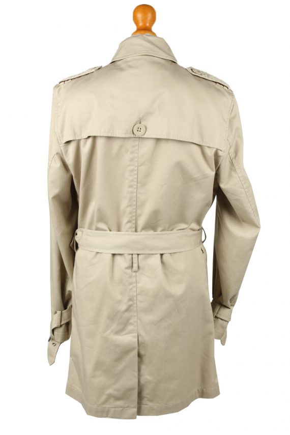 Vintage Womens Brice Belted Trench Coat 90s 46 Cream