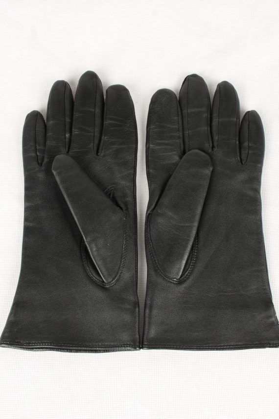Vintage Womens Faux Leather Gloves 90s Black