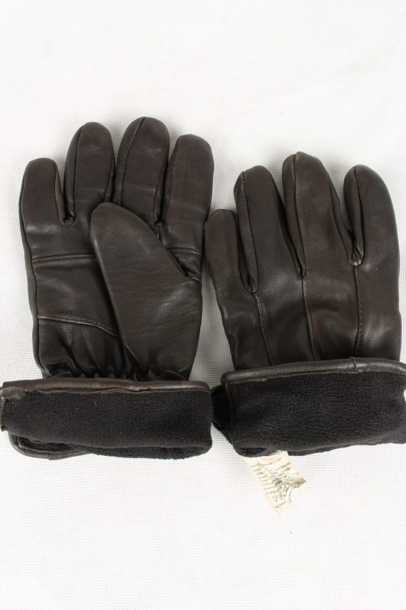Vintage Womens Genuine Leather Gloves 90s Size 8.5 Black