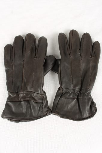 Vintage Womens Genuine Leather Gloves 90s Size 8.5 Black