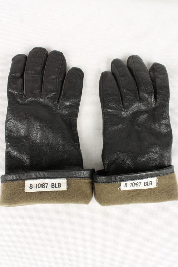Vintage Unisex Faux Leather Gloves 90s Size 8 Black