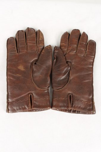 Vintage Womens Faux Leather Gloves 90s Brown G120-146490