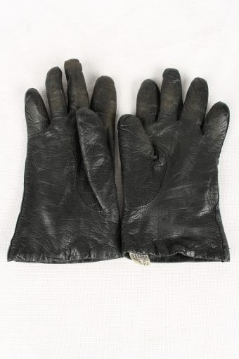 Vintage Womens Faux Leather Gloves 90s Size 7.5 Black G126-146514