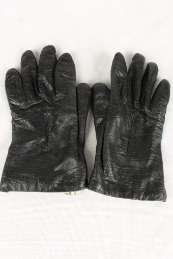 Vintage Womens Faux Leather Gloves 90s Size 7.5 Black