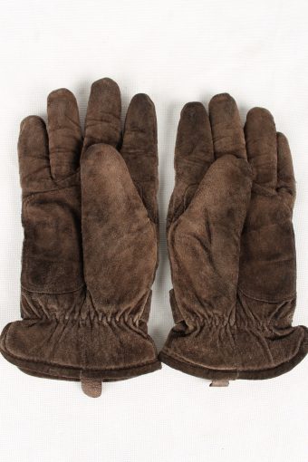Vintage Unisex Genuine Leather Gloves 90s Size M Brown G128-146522