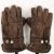 Vintage Unisex Genuine Leather Gloves 90s Size M Brown