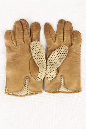 Vintage Womens Faux Leather Gloves 90s Brown G130-146530