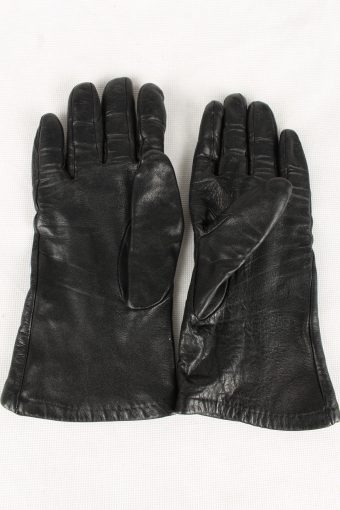 Vintage Womens Faux Leather Gloves 90s Black G134-146546