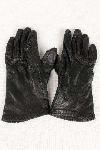 Vintage Womens Faux Leather Gloves 90s Black