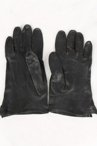 Vintage Womens Faux Leather Gloves 90s Black G136-146554
