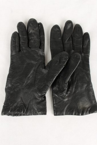 Vintage Womens Real Leather Gloves 90s Black G137-146558