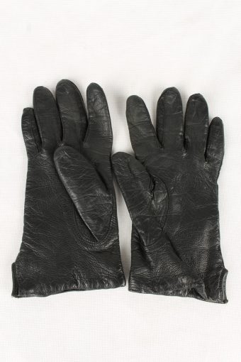 Vintage Womens Faux Leather Gloves 90s Black G138-146562