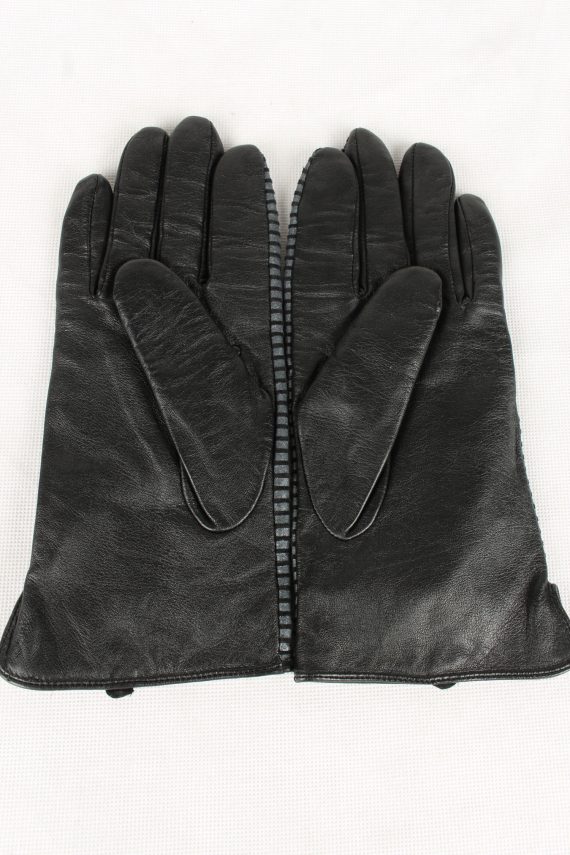 Vintage Womens RSL Faux Leather Gloves 90s Size 7.5 Black