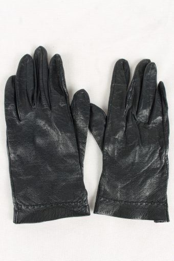Vintage Womens Leather Gloves 80s Navy