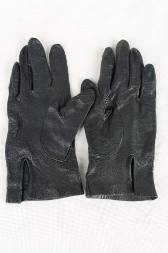 Vintage Womens Leather Gloves 80s Navy G149-146606
