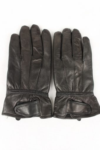 Vintage Womens Genuine Leather Gloves 80s XS Black