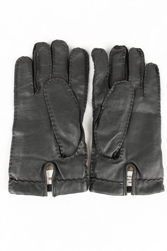 Vintage Mens Genuine Leather Gloves Size 90s 8.5 Black