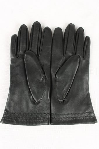 Vintage Womens Lined Gloves 90s L Black G183-146750