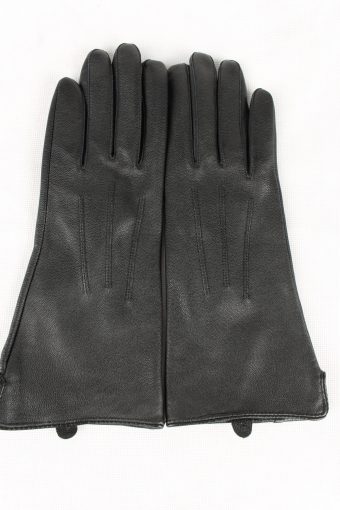 Vintage Womens Lined Gloves 90s Size 7.75 Black