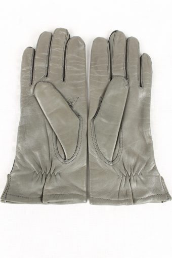 Vintage Womens Gloves 90s 7.5 Grey G189-146774