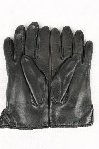 Vintage Womens Faux Leather Gloves 90s 7 Black