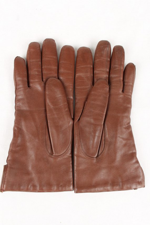 Vintage Womens Wool Lined Gloves 90s Brown