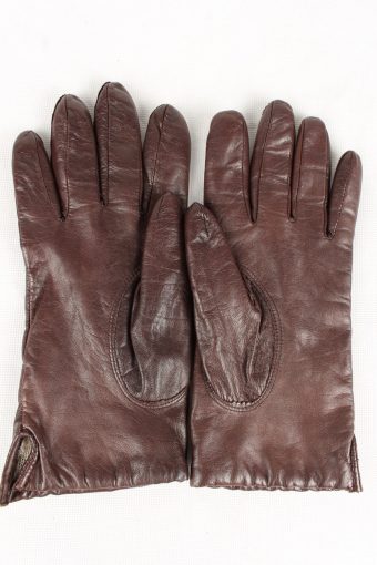 Vintage Womens Lined Gloves 90s Brown