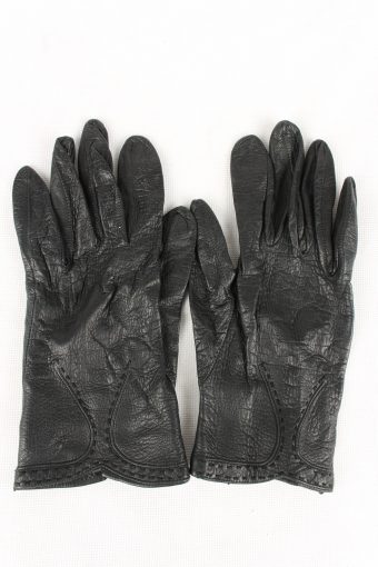 Vintage Womens Leather Gloves 90s Black
