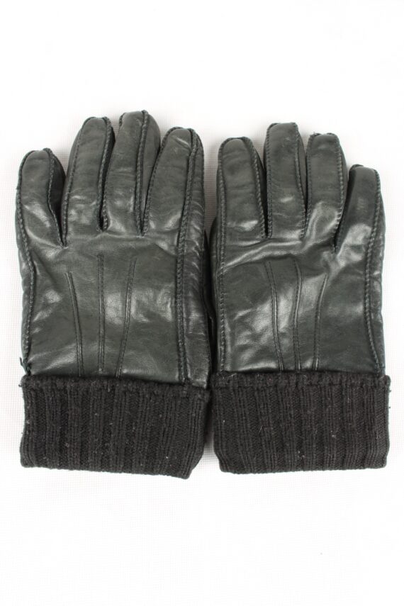 Vintage Mens Lined Gloves 80s Black