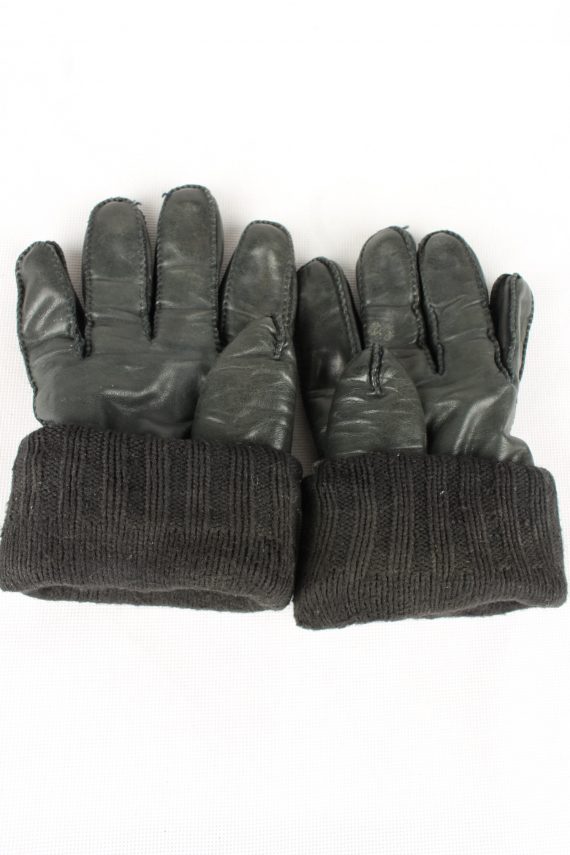 Vintage Mens Lined Gloves 80s Black
