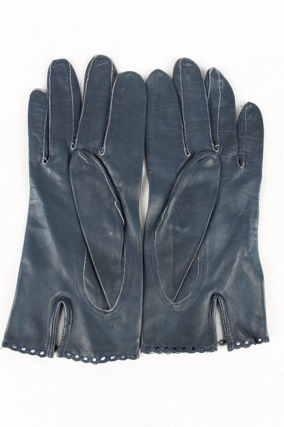 Vintage Womens Gloves 80s Navy